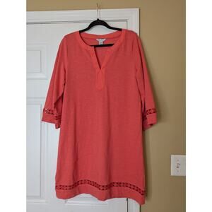 Tommy Bahama Coral Cotton Tunic Dress- Size Medium-